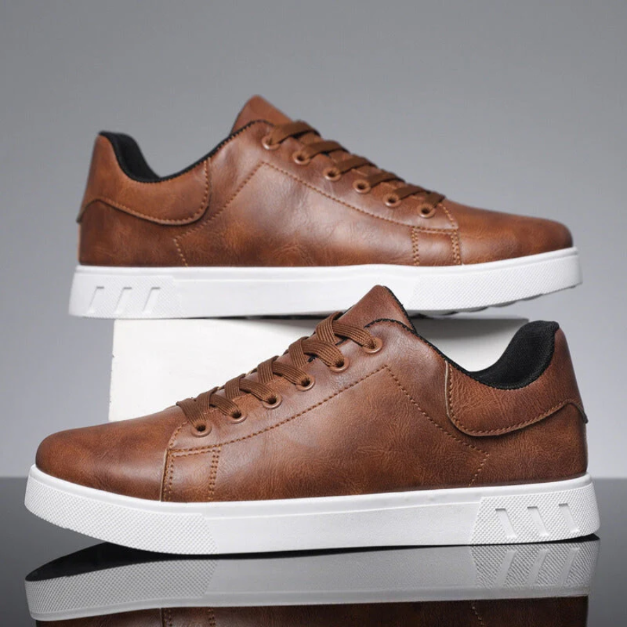 Lace Up Leather Sneakers | Low Top