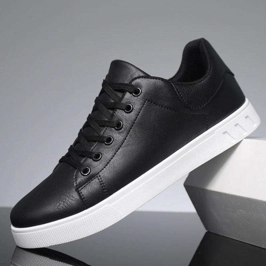 Lace Up Leather Sneakers | Low Top