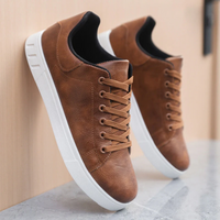 Lace Up Leather Sneakers | Low Top