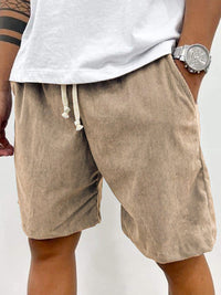 Men's Corduroy Drawstring Stretch Shorts
