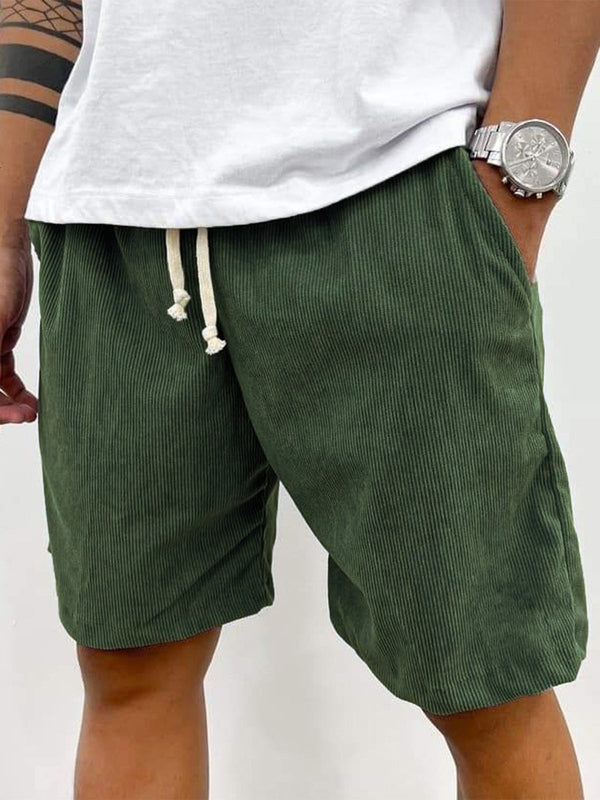 Men's Corduroy Drawstring Stretch Shorts