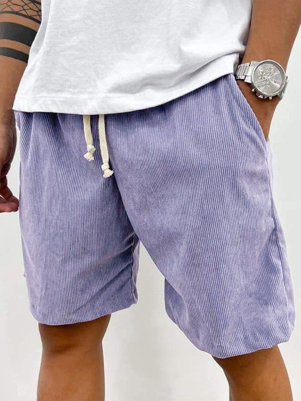 Men's Corduroy Drawstring Stretch Shorts