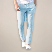Men's Lightweight Tapered Linen Trousers