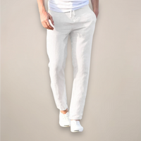 Men's Lightweight Tapered Linen Trousers