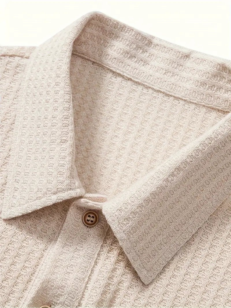 Casual Textured Short Sleeve Polo Shirt - detail