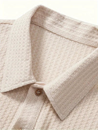 Casual Textured Short Sleeve Polo Shirt - detail