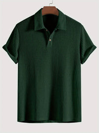 Casual Textured Short Sleeve Polo Shirt - hero