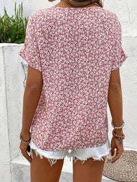 Chic Floral Blouse Women's | Button Front - front