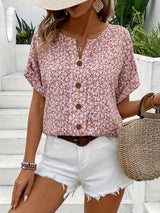 Chic Floral Blouse Women's | Button Front