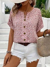 Chic Floral Blouse Women's | Button Front - hero