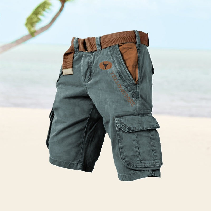 Comfort Cargo Shorts Belted Multi Pocket - detail