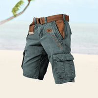 Comfort Cargo Shorts Belted Multi Pocket - detail