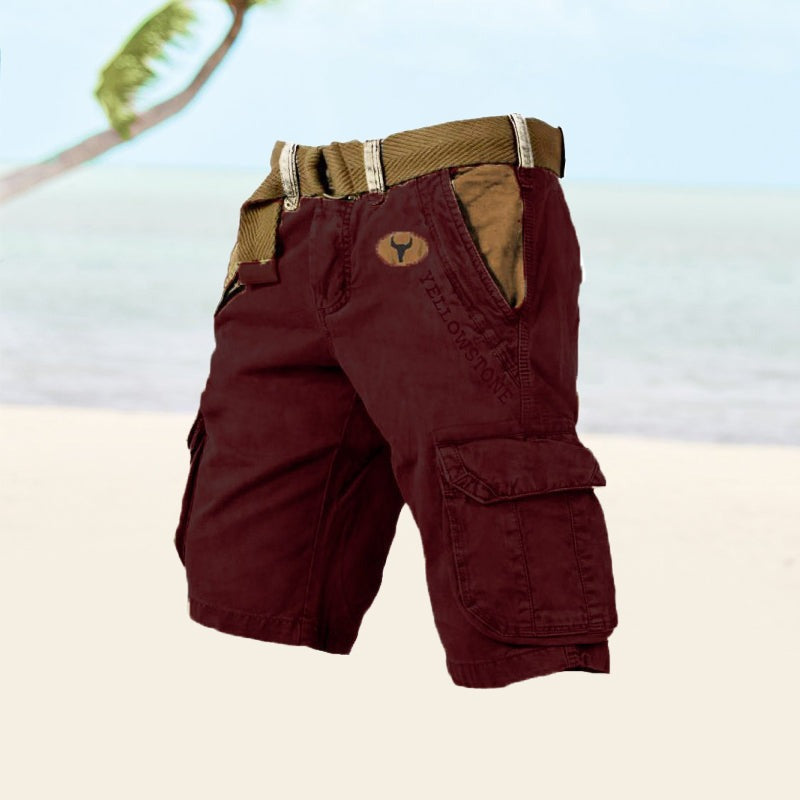 Comfort Cargo Shorts Belted Multi Pocket - view