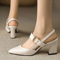 Cushioned Comfort Heels | Pointed Toe - back