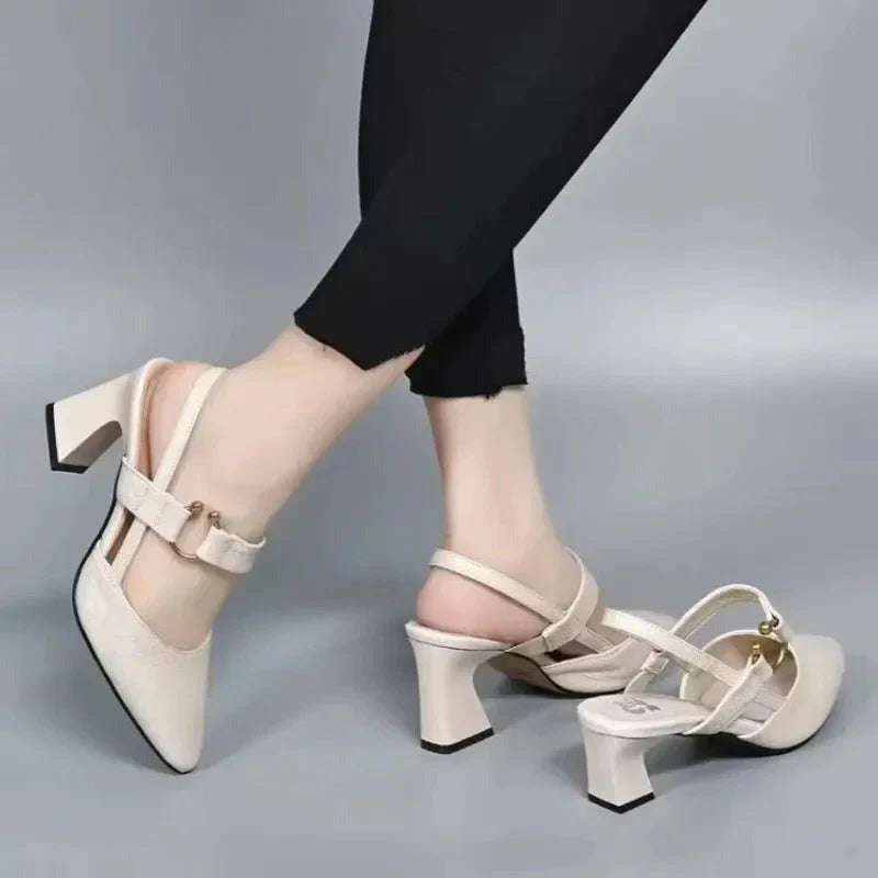 Cushioned Comfort Heels | Pointed Toe - lifestyle