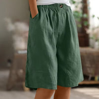 Comfort Knee-Length Waist Shorts for Women - angle