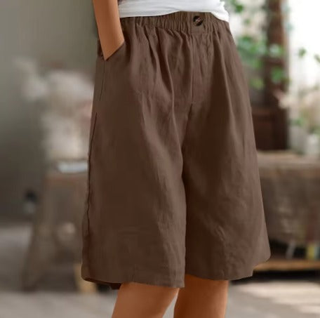 Comfort Knee-Length Waist Shorts for Women - look