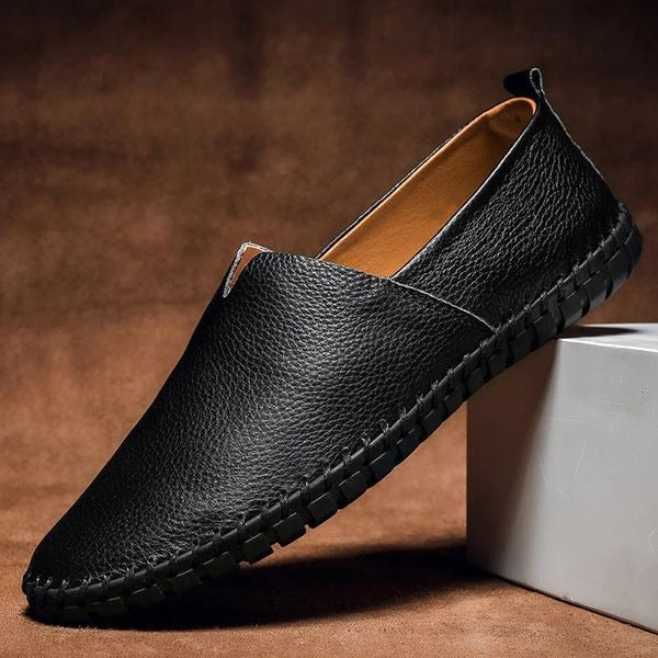 Comfort Leather Loafers Slip On Stitched - side