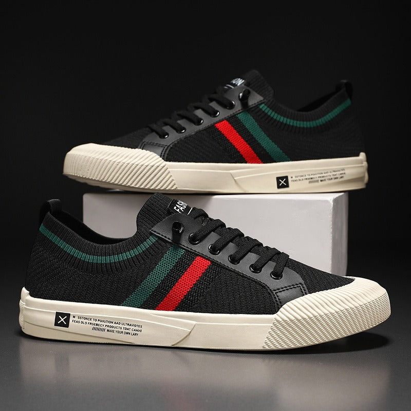 Comfort Sneakers | Knit Stripe Lace Up - detail