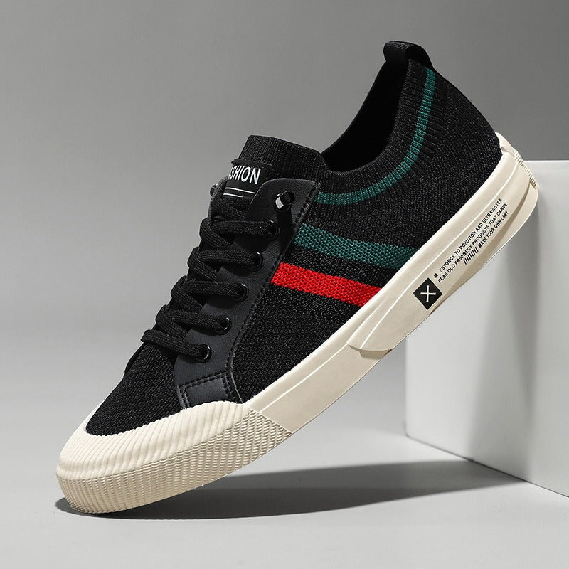Comfort Sneakers | Knit Stripe Lace Up - side