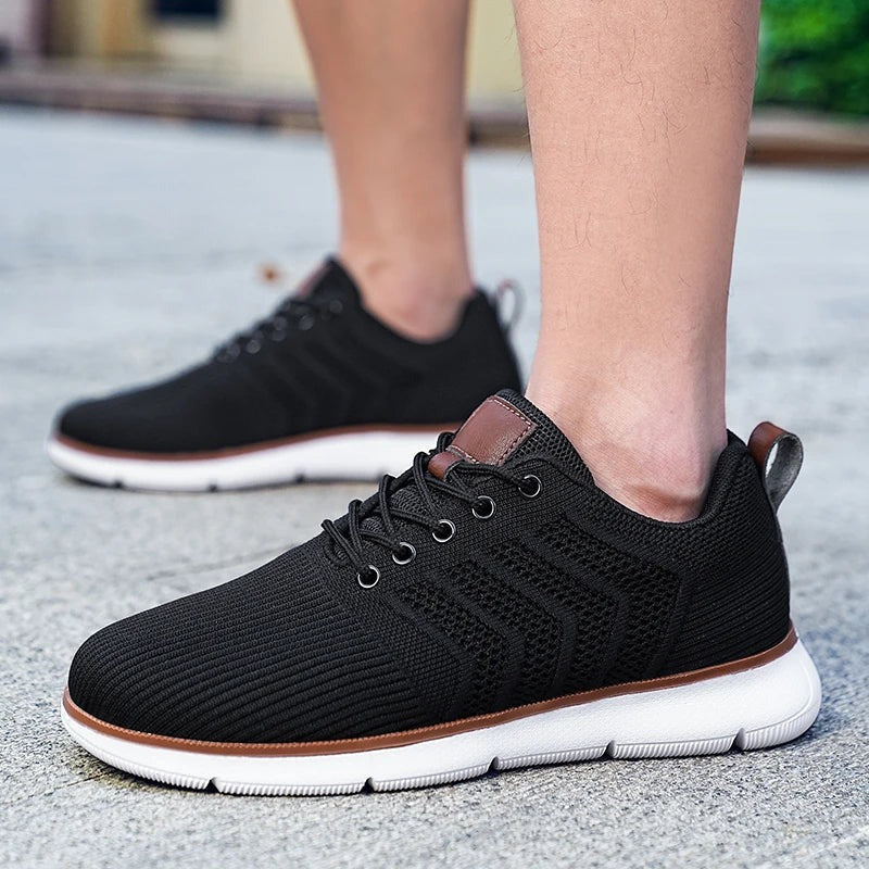 Comfortable Knit Lace-Up Sneakers - close-up