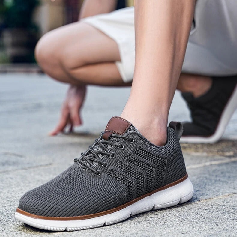 Comfortable Knit Lace-Up Sneakers - look