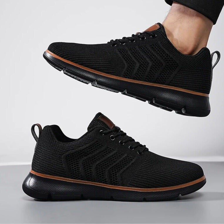 Comfortable Knit Lace-Up Sneakers - look