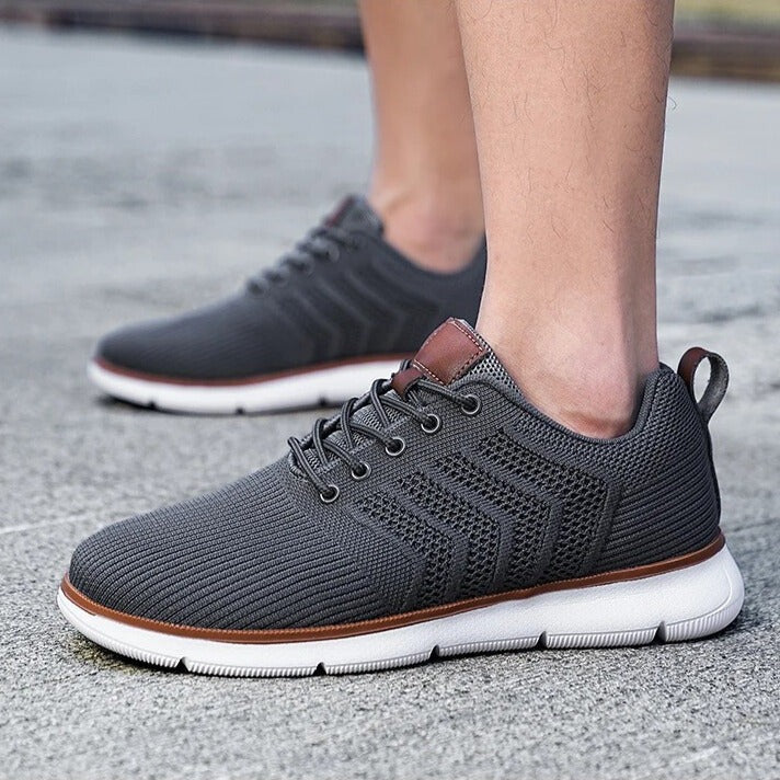 Comfortable Knit Lace-Up Sneakers - look