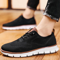 Comfortable Support Shoes Men's | Lace Up Knit - back