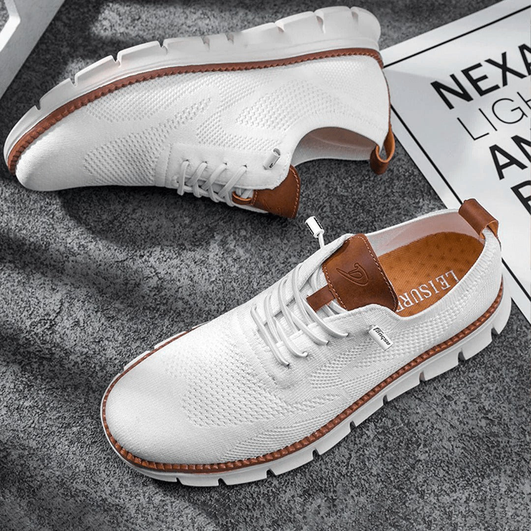 Comfortable Support Shoes Men's | Lace Up Knit - detail