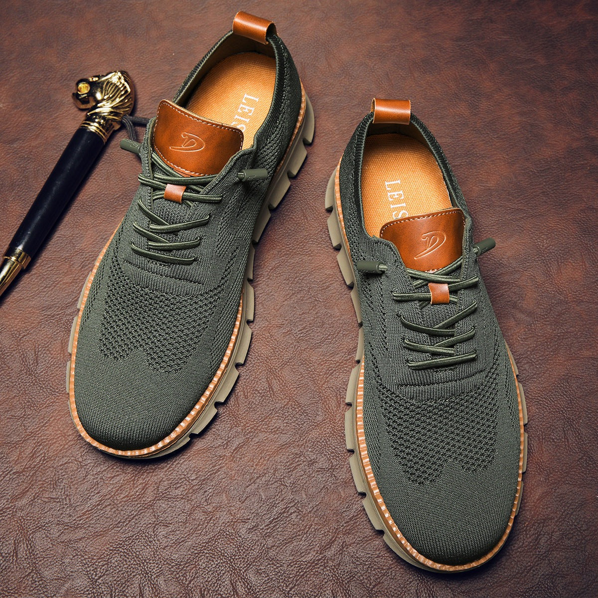 Comfortable Support Shoes Men's | Lace Up Knit - look