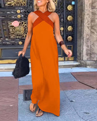 Cross Halter Neck Sleeveless Dress - angle