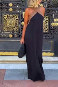 Cross Halter Neck Sleeveless Dress - back