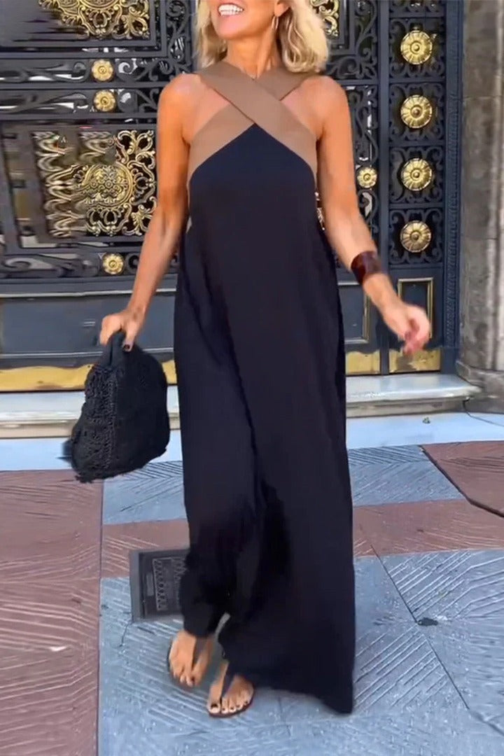 Cross Halter Neck Sleeveless Dress - hero