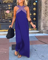 Cross Halter Neck Sleeveless Dress - look
