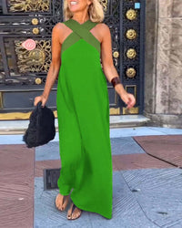 Cross Halter Neck Sleeveless Dress - look
