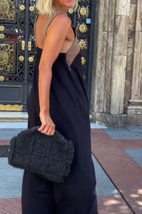 Cross Halter Neck Sleeveless Dress - side