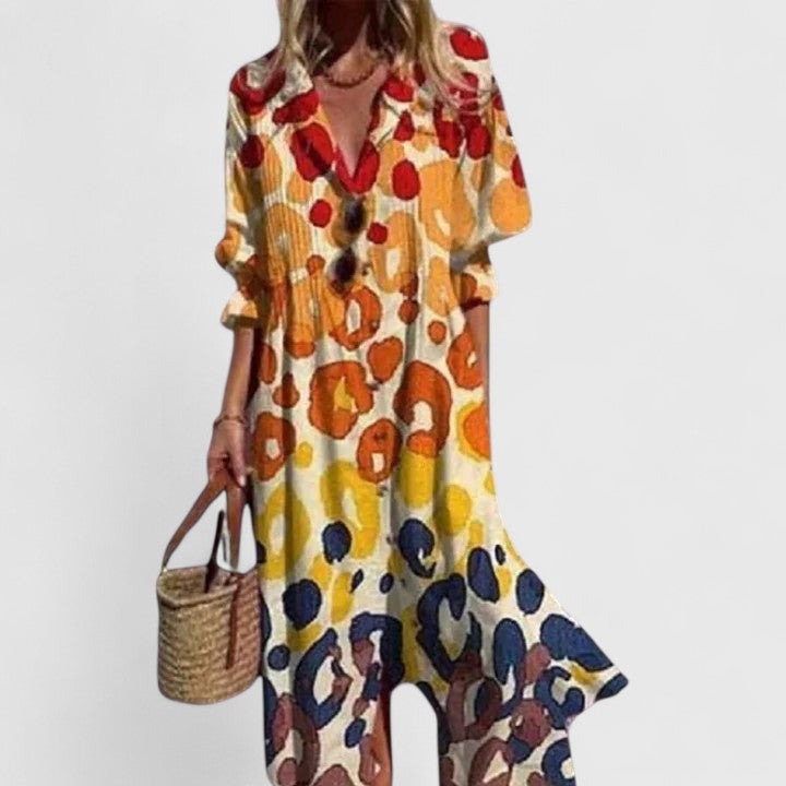 Elegant Boho Maxi Dress | Women's Floral - back