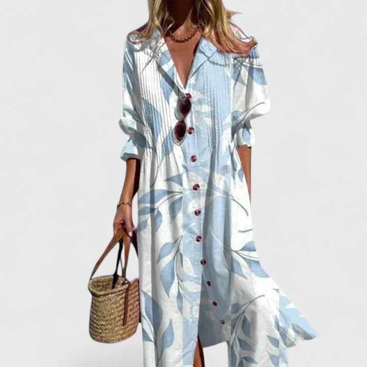 Elegant Boho Maxi Dress | Women's Floral - front