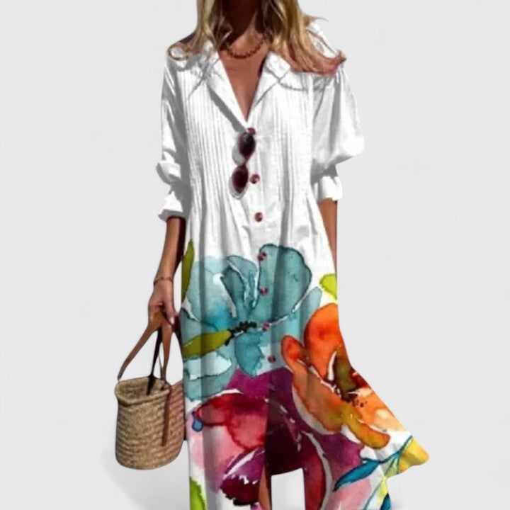 Elegant Boho Maxi Dress | Women's Floral - hero