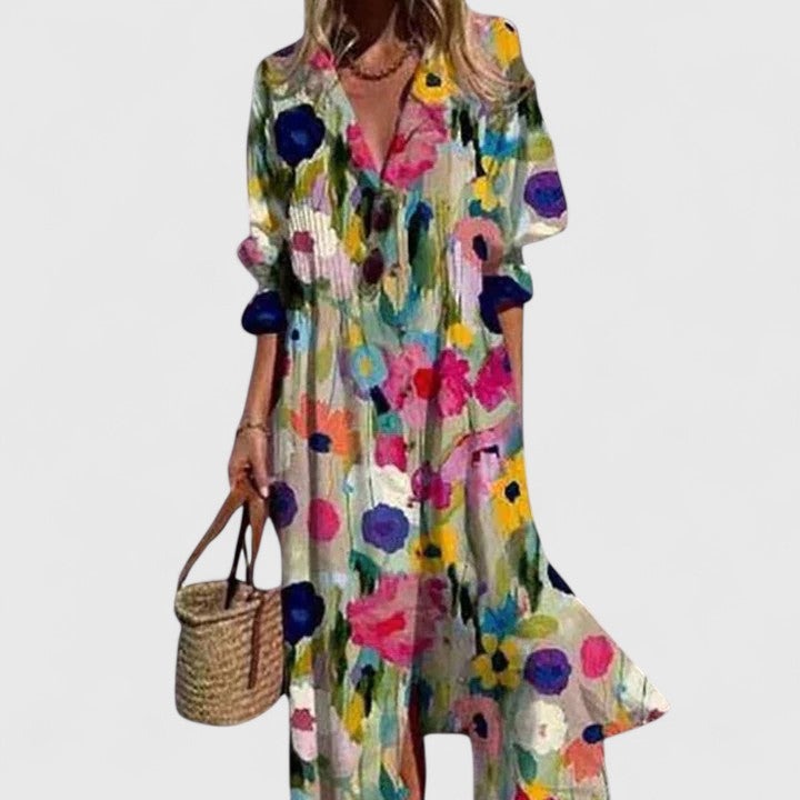 Elegant Boho Maxi Dress | Women's Floral - lifestyle