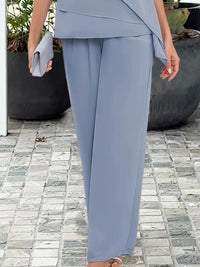 Elegant Co-Ord Set | Asymmetric Wide Leg - side