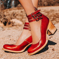 Elegant Comfortable Sandals | Cut Out Block Heel - back