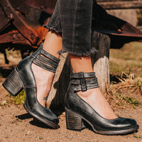 Elegant Comfortable Sandals | Cut Out Block Heel - front