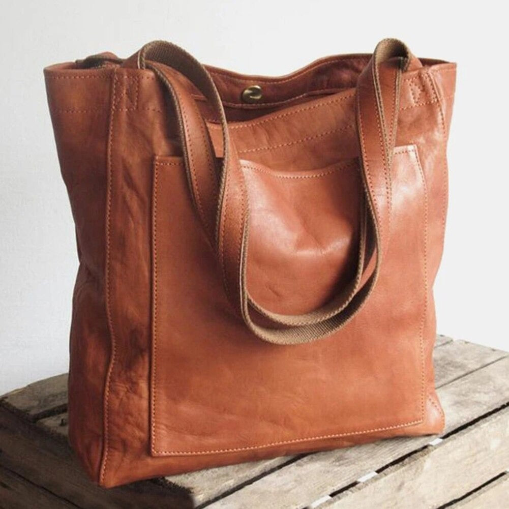 Elegant Leather Tote Bag | Top Handle - hero