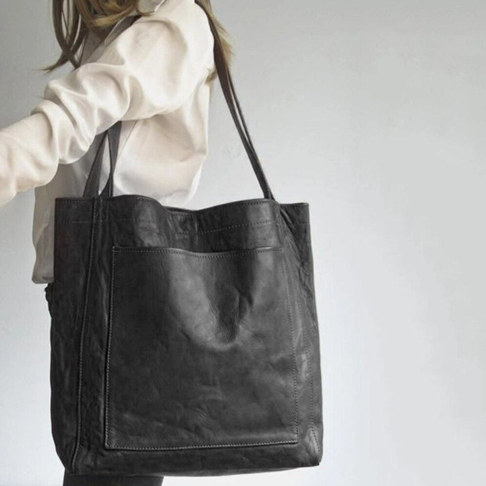 Elegant Leather Tote Bag | Top Handle - lifestyle