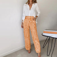 Elegant Two-Piece Set | Wide Leg Printed - back