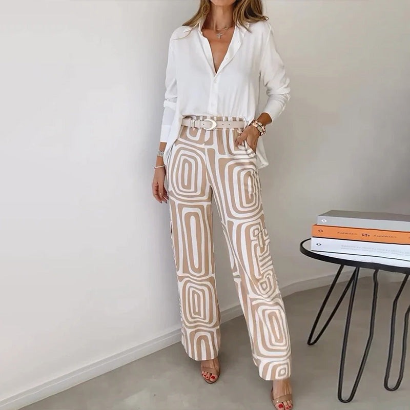 Elegant Two-Piece Set | Wide Leg Printed - hero