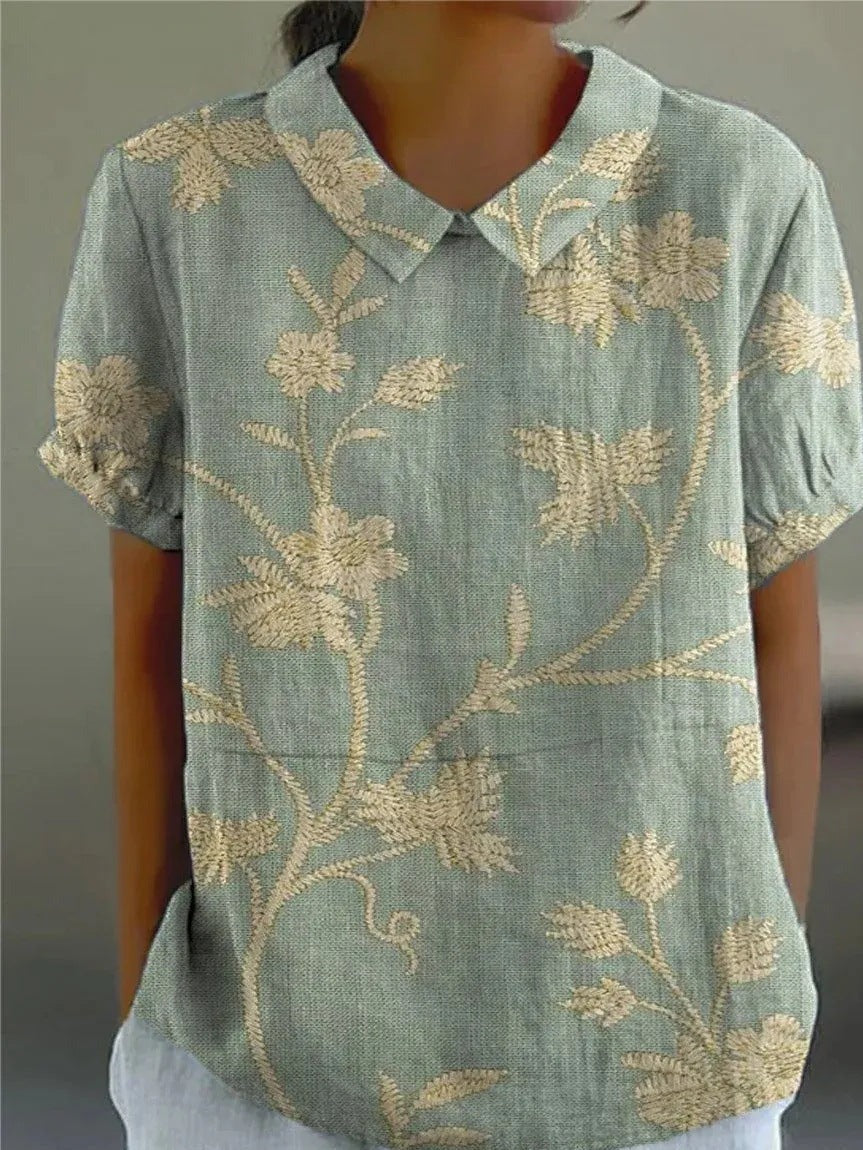 Floral Shirt | Women's Floral Short Sleeve Blouse - hero