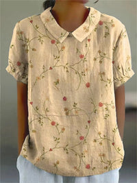 Floral Shirt | Women's Floral Short Sleeve Blouse - lifestyle